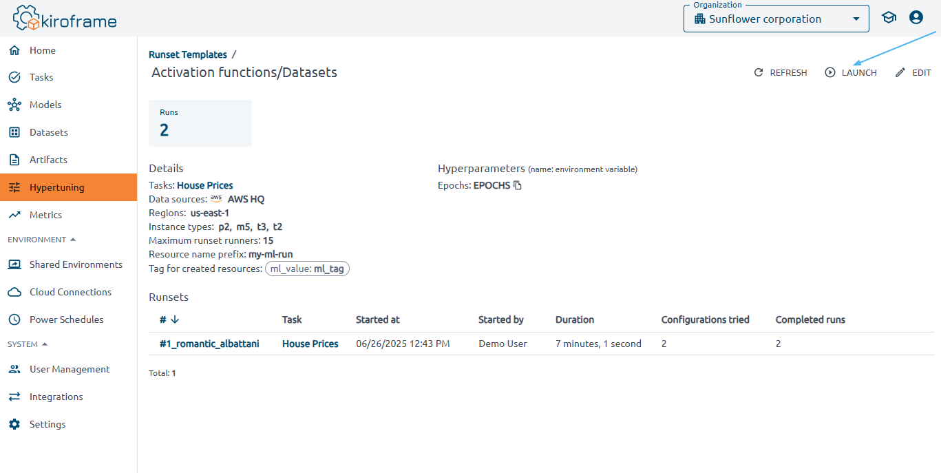launch runset template