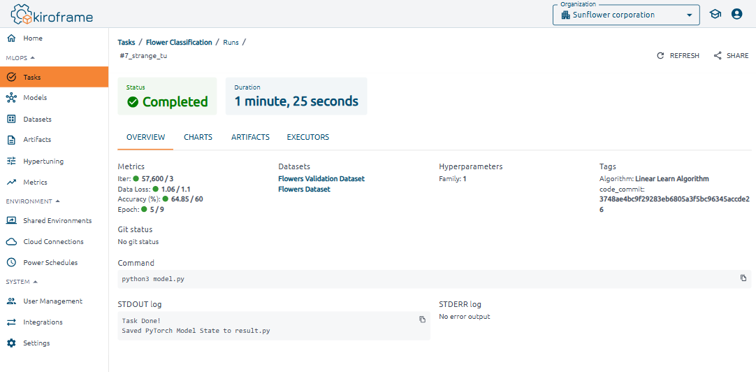 how to view run general description