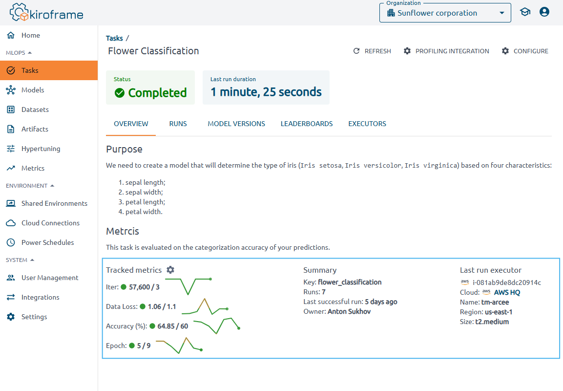 how to view task general description